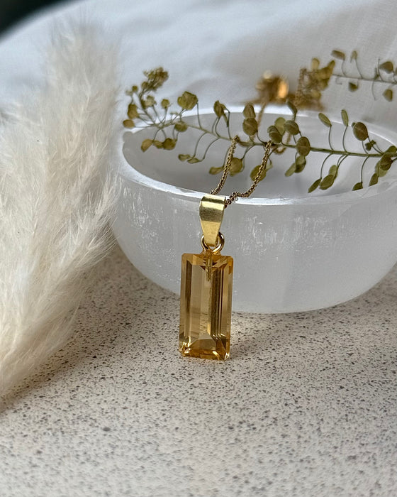 Citrin Anhänger facettiert 925er Silver Stiftöse vergoldet rhodiniert