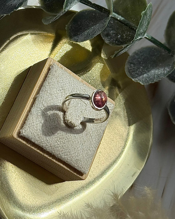 Rosa Turmalin Ring 925er Silber (Rubellit) Gr.55