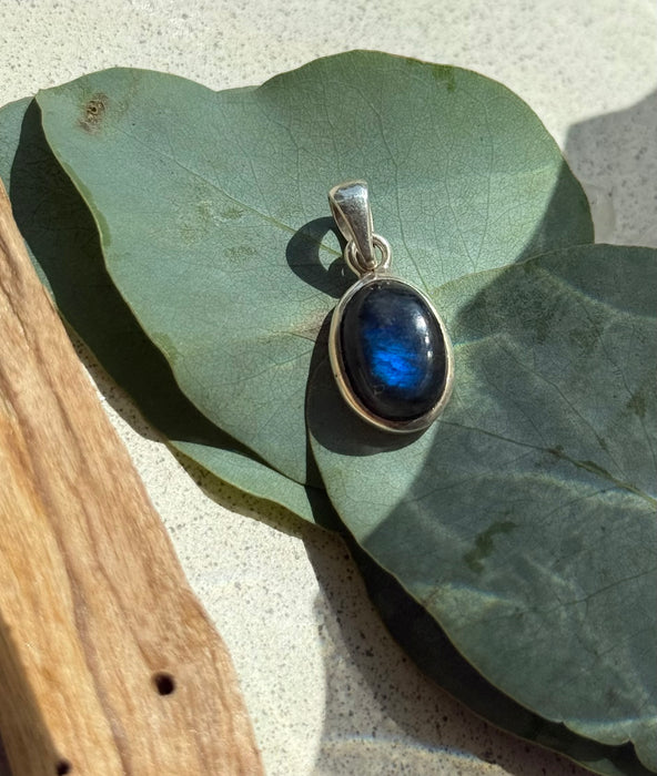 Labradorit-Anhänger – 925er Silber, 1,5cm