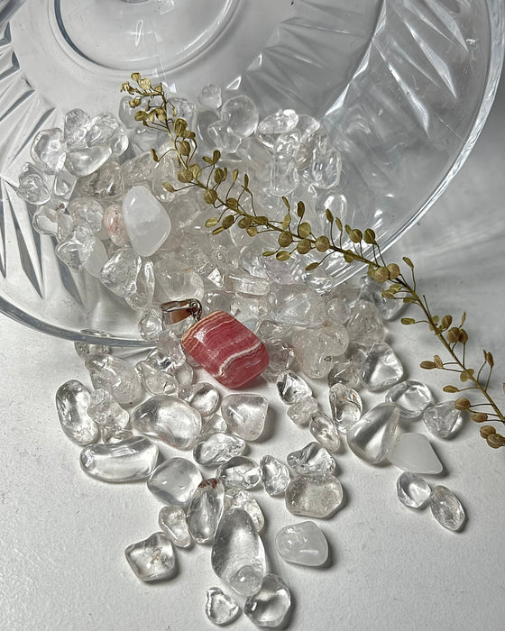 Rhodochrosit Anhänger – mit rhodinierter 925er Silberstiftöse, 1,7cm