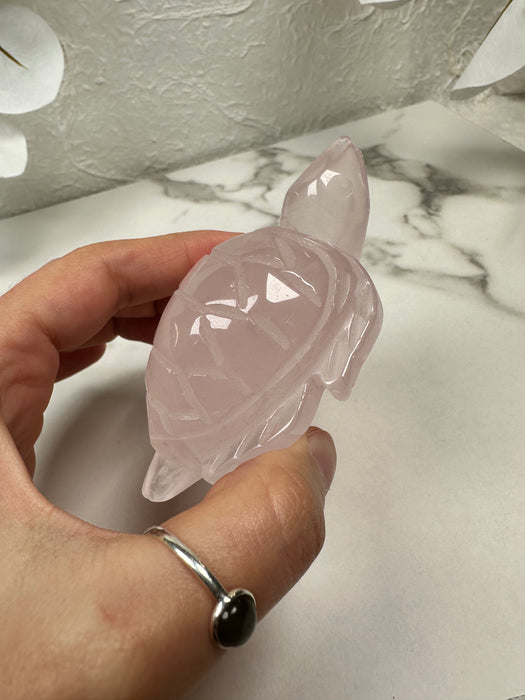 Rosenquarz Schildkröte A59