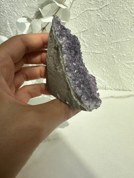 Amethyst Freiform mit Rohkristallen D24