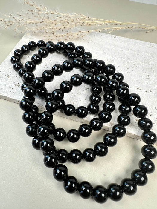 Schwarzes Turmalin Kugelarmband 8mm