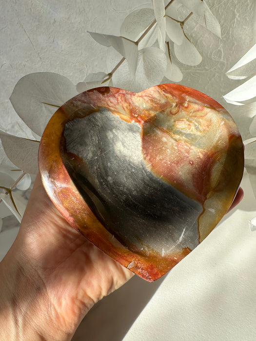 Polychrom Jaspis Herzschale B89