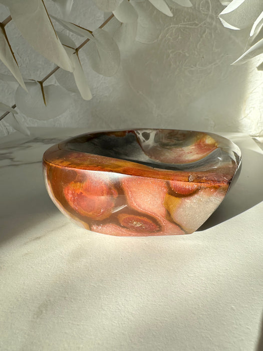 Polychrom Jaspis Herzschale B89