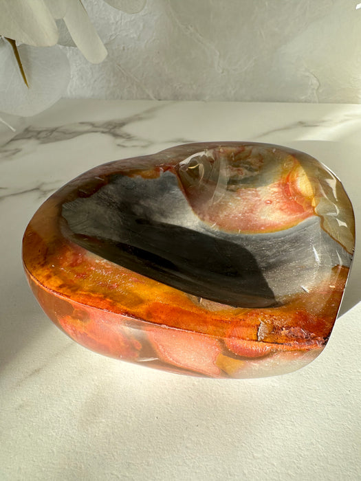 Polychrom Jaspis Herzschale B89