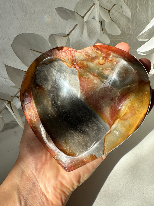 Polychrom Jaspis Herzschale B89