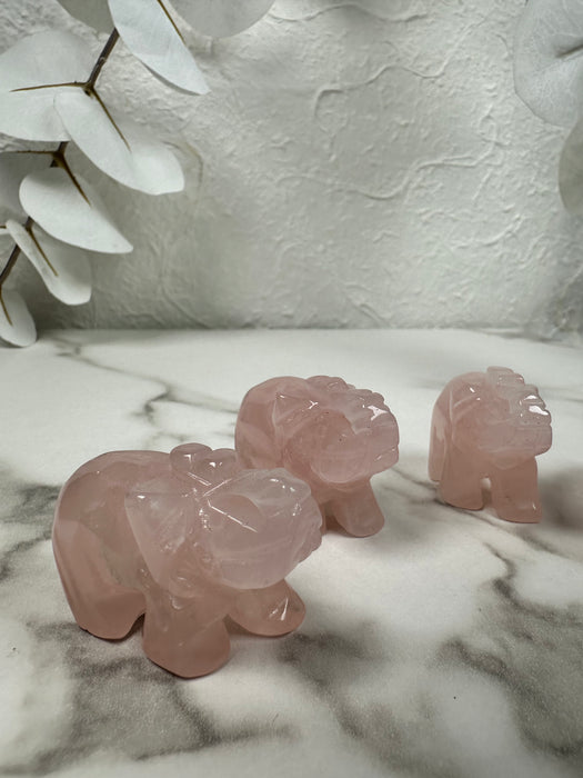 Rosenquarz Elefant