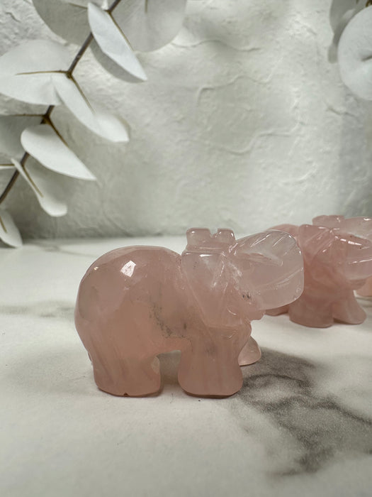 Rosenquarz Elefant