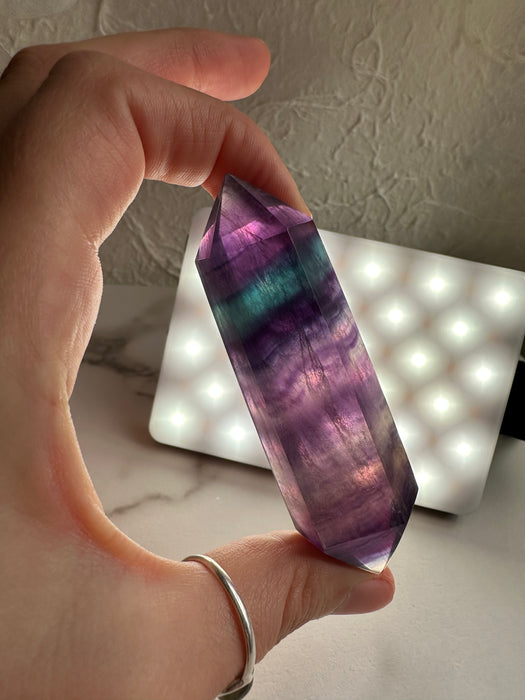 Regenbogenfluorit Doppelender