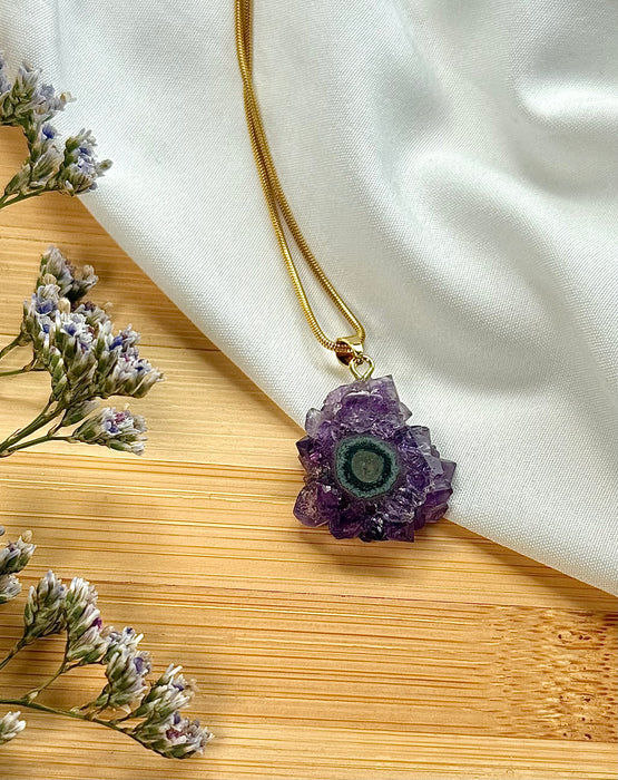 Amethyst-Stalaktit Anhänger, high Quality Anhänger in vergoldetem 925er Silber