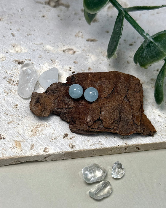 Aquamarin Ohrstecker 0,6 cm – zarte blaue Edelstein-Ohrringe aus 925 Silber