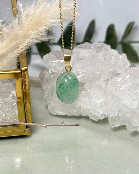 Aventurin Anhänger 2,9 cm ohne Öse mit feiner Silberfassung