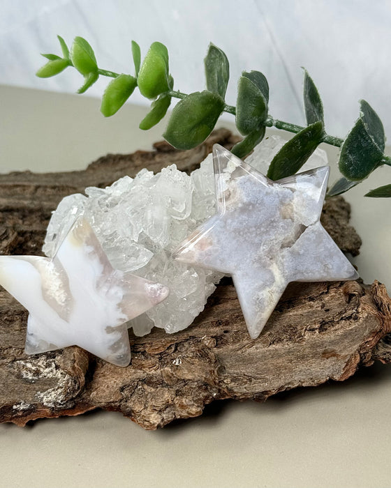 Blumenachat Stern, Flower Agate Stern, Blumenachat Naturstein Stern, Achat Stern poliert, Blumenachat Deko Stein, Edelstein Stern Blumenachat, Blumenachat Geschenkidee