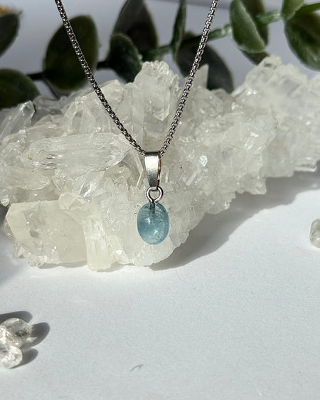 Aquamarin Cabochon Anhänger blau 925 Silber