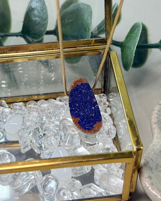 Azurit Anhänger roh gebohrt tiefblauer Naturstein ca 2,7 cm