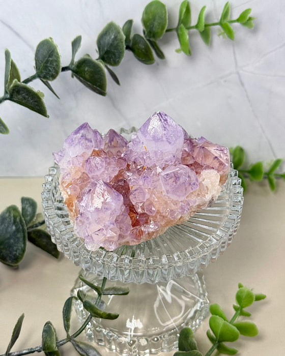 Spiritquarz Cluster ca. 7,4 x 6,5 cm aus Südafrika mit feiner Kristalloberfläche als natürliche Dekoration