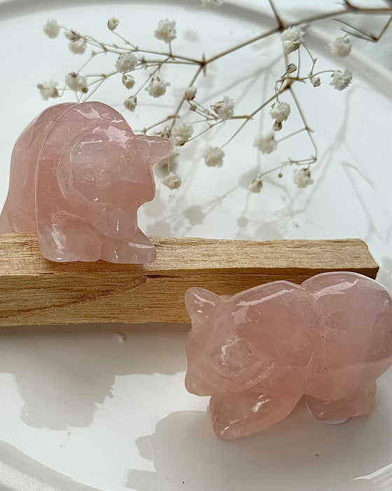 Rosenquarz Bär