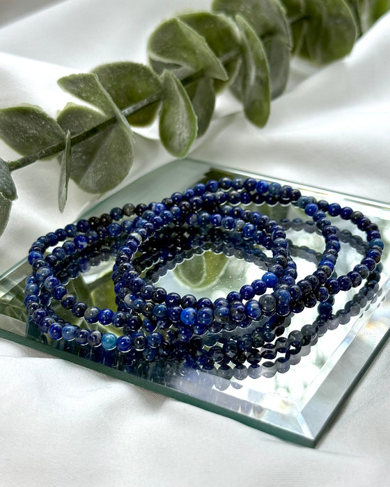 Lapislazuli Armband 4 mm Kugeln 17 cm Umfang
