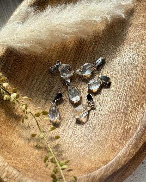 Herkimer Diamant 925er Stiftöse rhodiniert