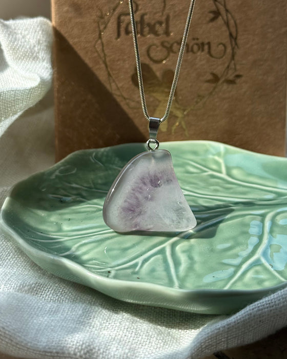 Amethyst mit Quarz Anhänger, 2,7cm mit 925er Silberstiftöse
