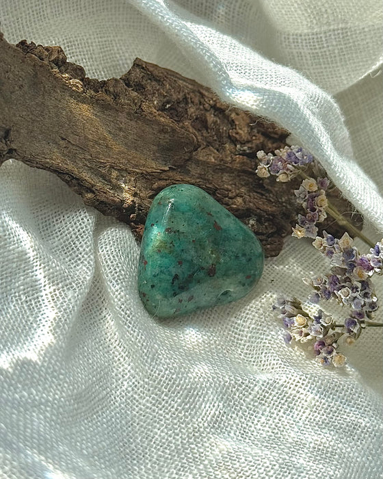 Kupfer Chalcedon gebohrter Anhänger