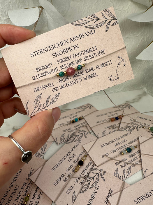 Sternzeichen Makramee Armbänder mit verstellbaren Verschluss