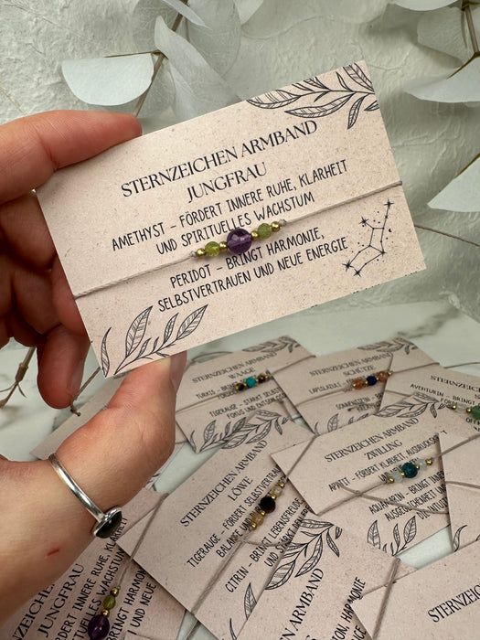 Sternzeichen Makramee Armbänder mit verstellbaren Verschluss