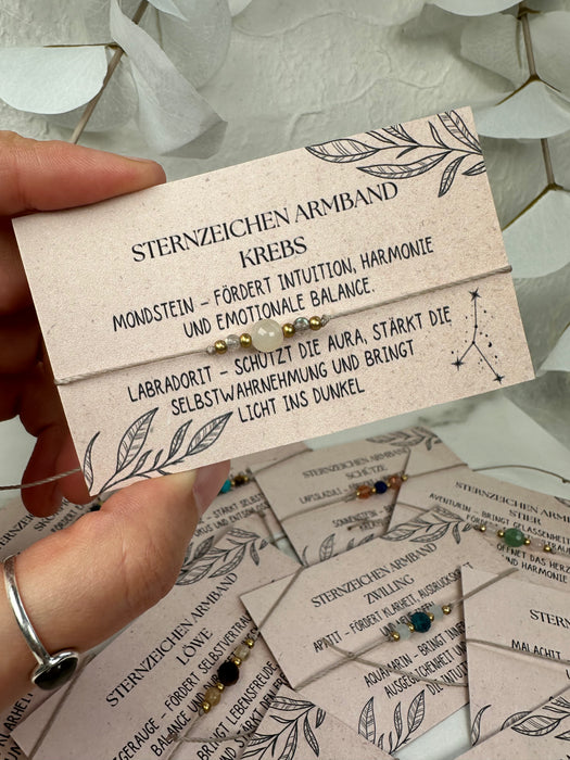 Sternzeichen Makramee Armbänder mit verstellbaren Verschluss
