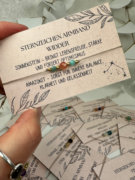 Sternzeichen Makramee Armbänder mit verstellbaren Verschluss