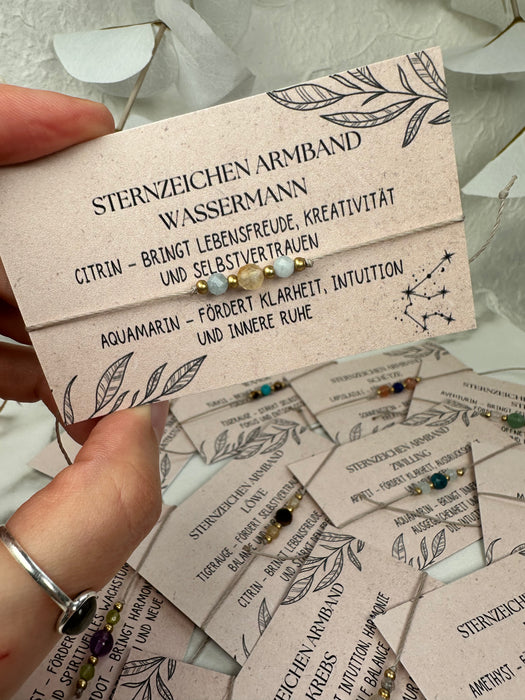 Sternzeichen Makramee Armbänder mit verstellbaren Verschluss