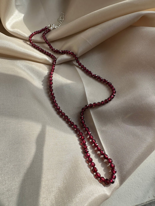 Granatkette high quality mit 925er Silberverschluss 40cm