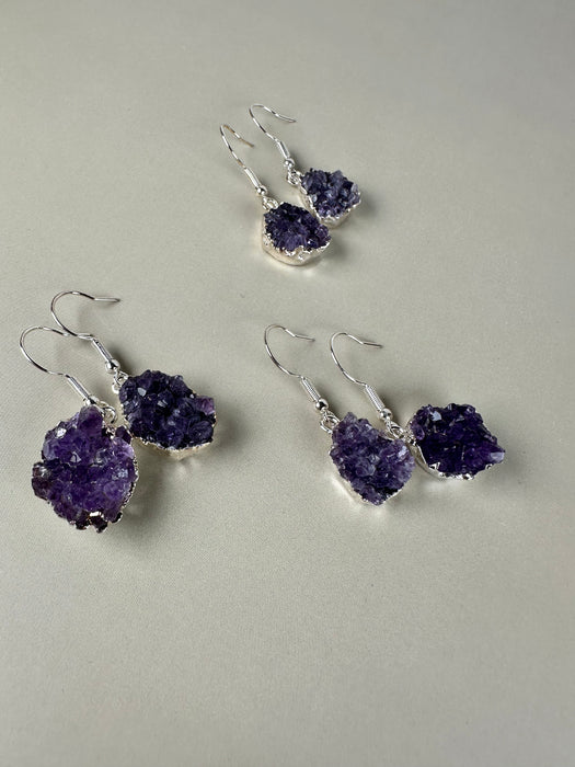 Amethyst Ohrringe versilbert