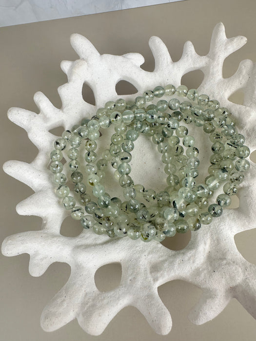 Prehnit Kugelarmband 6mm