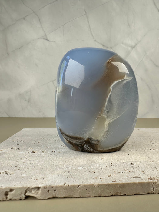 Blaue Chalcedon Freiform