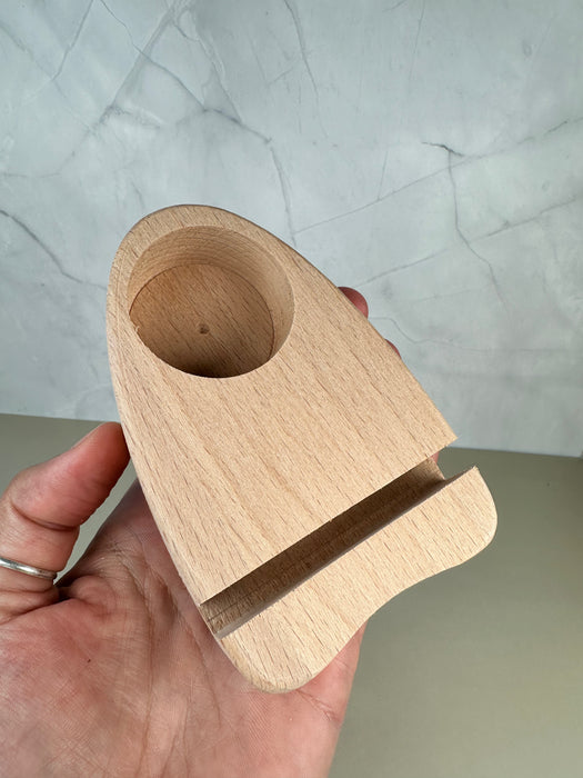 Holzteelichthalter für Achatscheibe