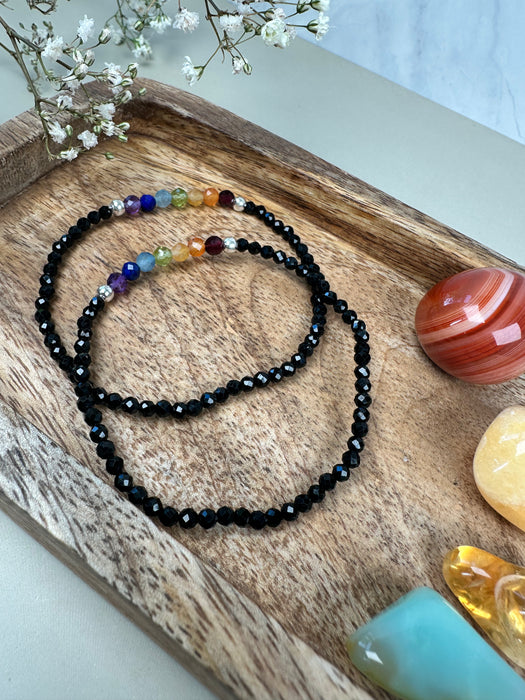 Chakren Armband mit schwarzen Turmalin