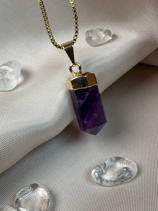 Amethyst Anhänger galvanisiert vergoldet filigran