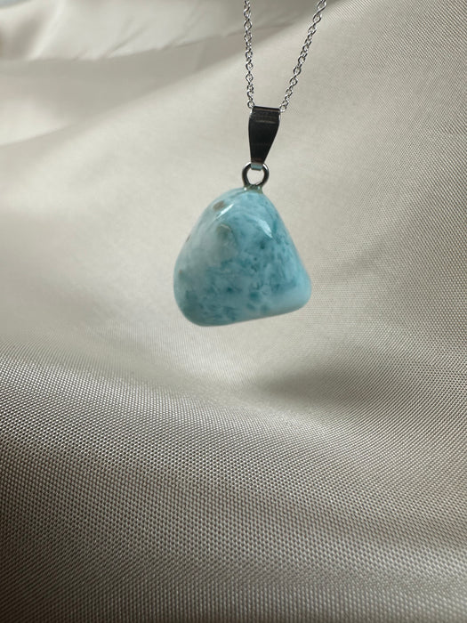 Larimar Anhänger mit 925 er Silberöse B36
