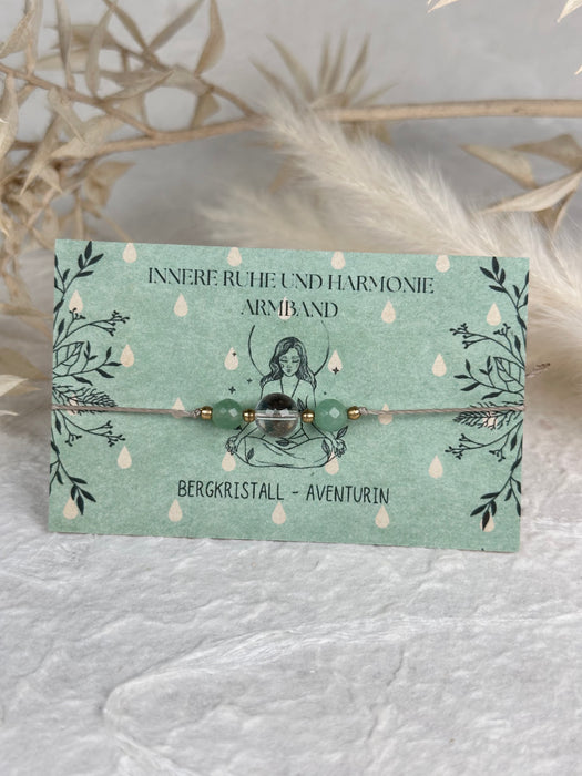 Themen Armband „Innere Ruhe und Harmonie“ mit Makrameverschluss