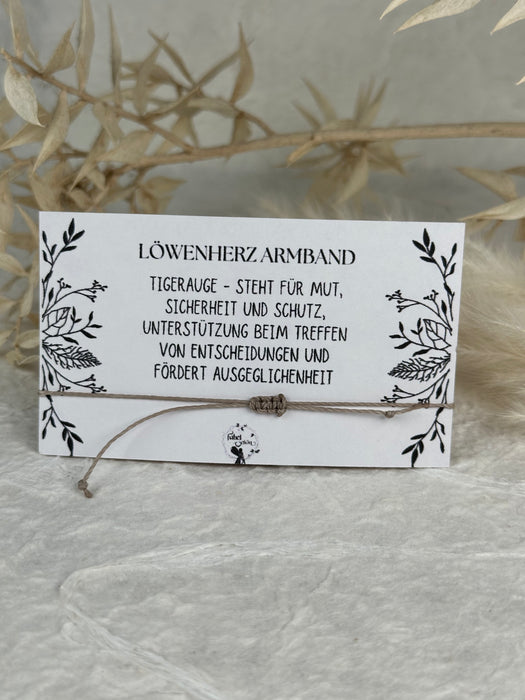 Themen Armband „Löwenherz“ mit Makrameverschluss