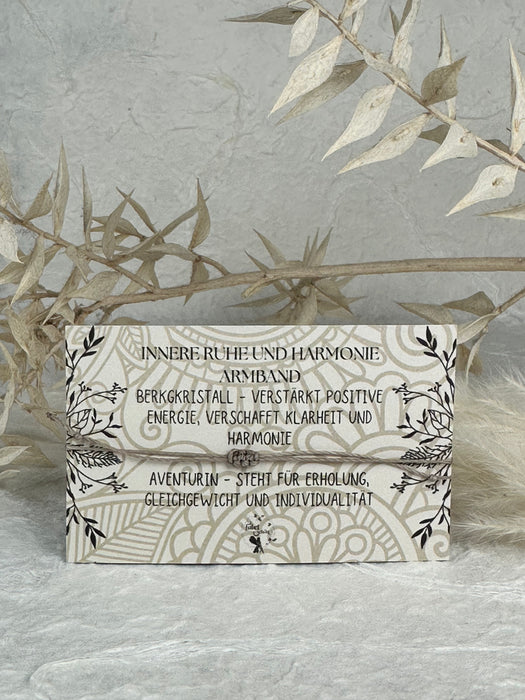 Themen Armband „Innere Ruhe und Harmonie“ mit Makrameverschluss