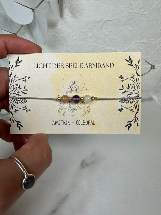Themen Armband „Licht der Seele“ mit Makrameverschluss