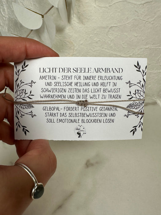 Themen Armband „Licht der Seele“ mit Makrameverschluss
