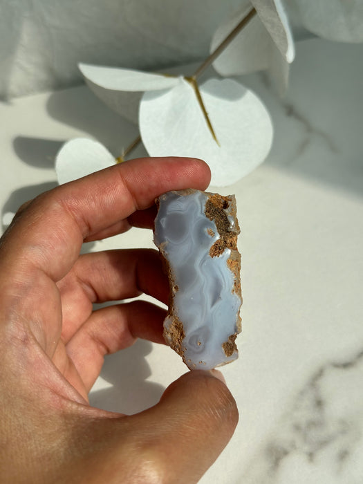 Blauer Chalcedon Anschliff I17