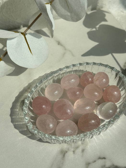 Rosenquarz Trommelstein