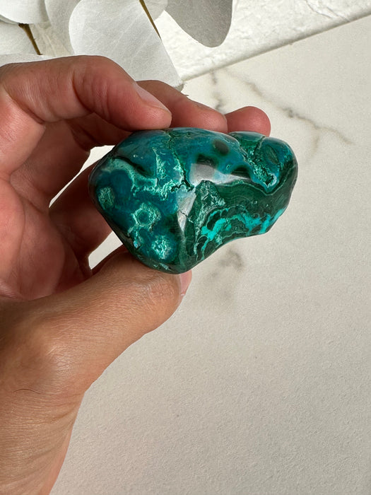 Chrysokoll mit Malachit Freiform V34