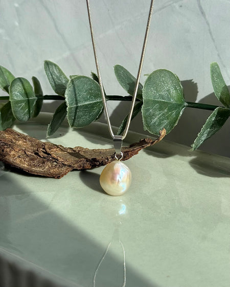 Süßwasserperle Anhänger, Perlenanhänger Silber, Perle Schmuck, Naturperle Anhänger, klassischer Perlenschmuck, 925er Silber