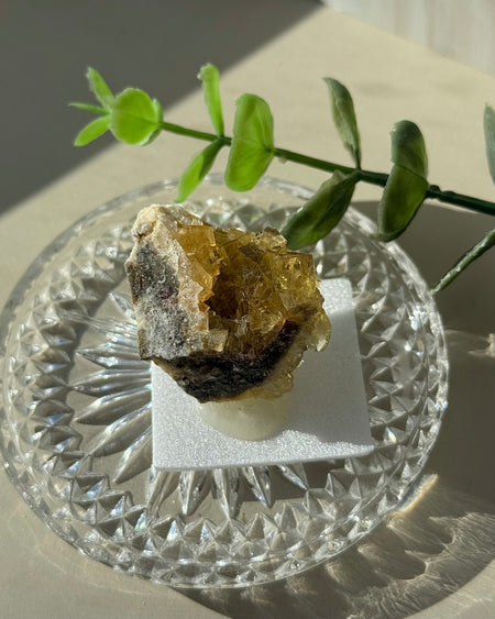 Gelber Fluorit, Kristallstufe aus Asturien in Spanien – leuchtendes Sammlerstück.